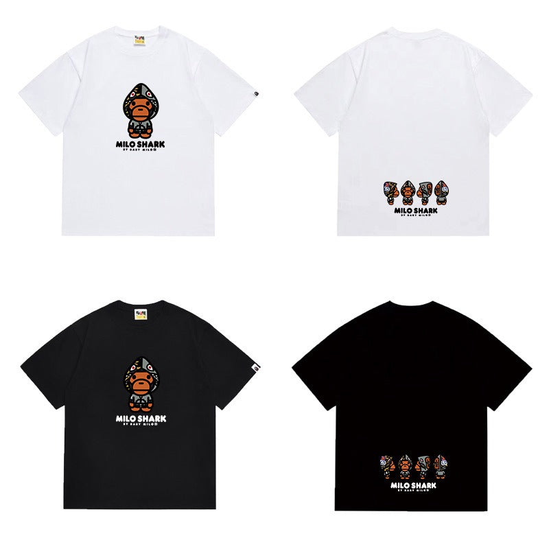 Bathing Shark and ape head print T Shirts NextBlock