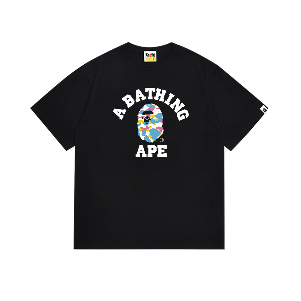 Bathing Shark and ape head print T-Shirt NextBlock