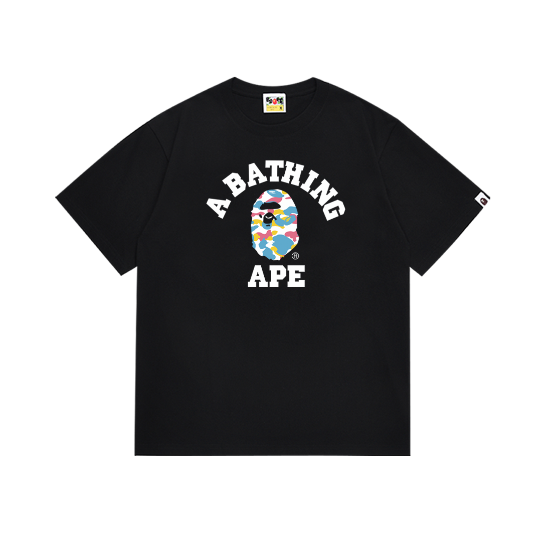 Bathing Shark and ape head print T-Shirt NextBlock