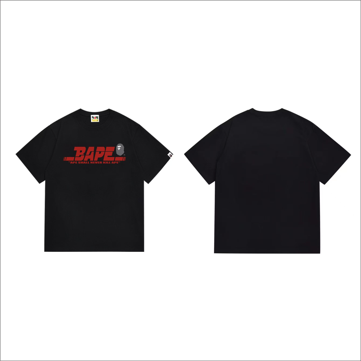 Bathing Shark and ape head print T-Shirt NextBlock
