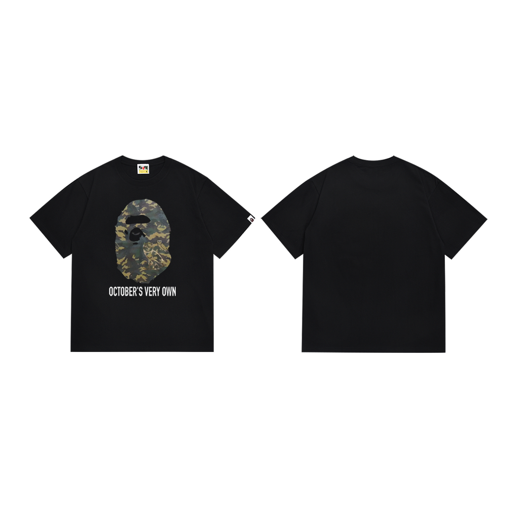 Bathing Shark and ape head print T-Shirt NextBlock