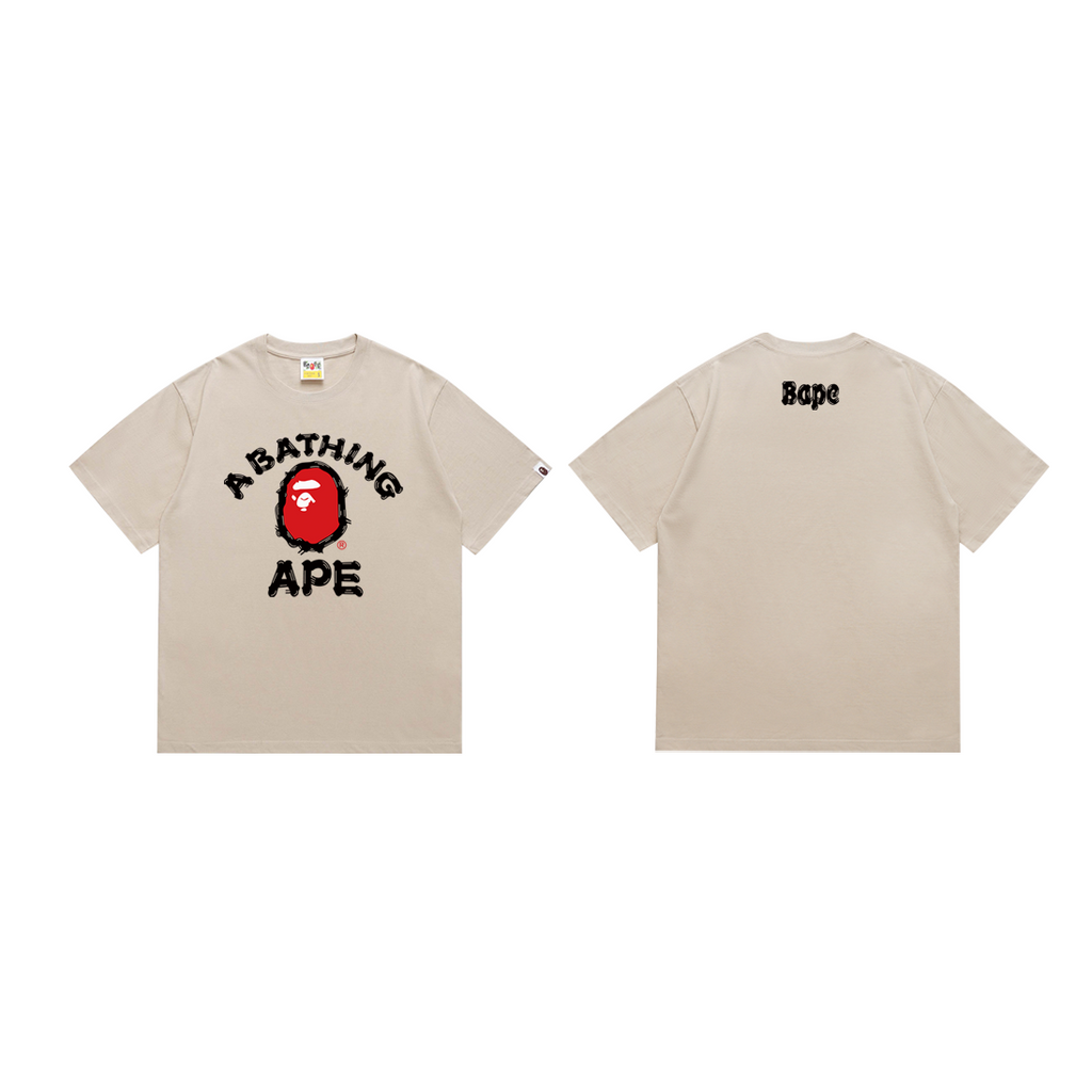 Bathing Shark and ape head print T-Shirt NextBlock