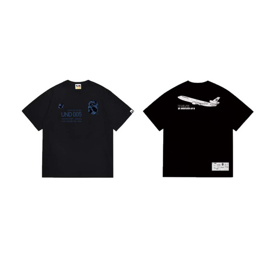 Bathing Shark and ape head print T-Shirt NextBlock