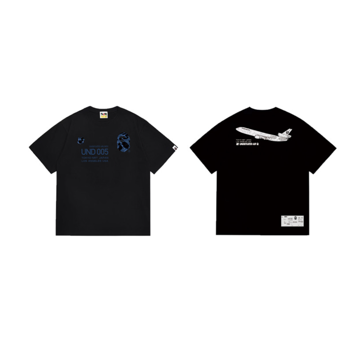 Bathing Shark and ape head print T-Shirt NextBlock