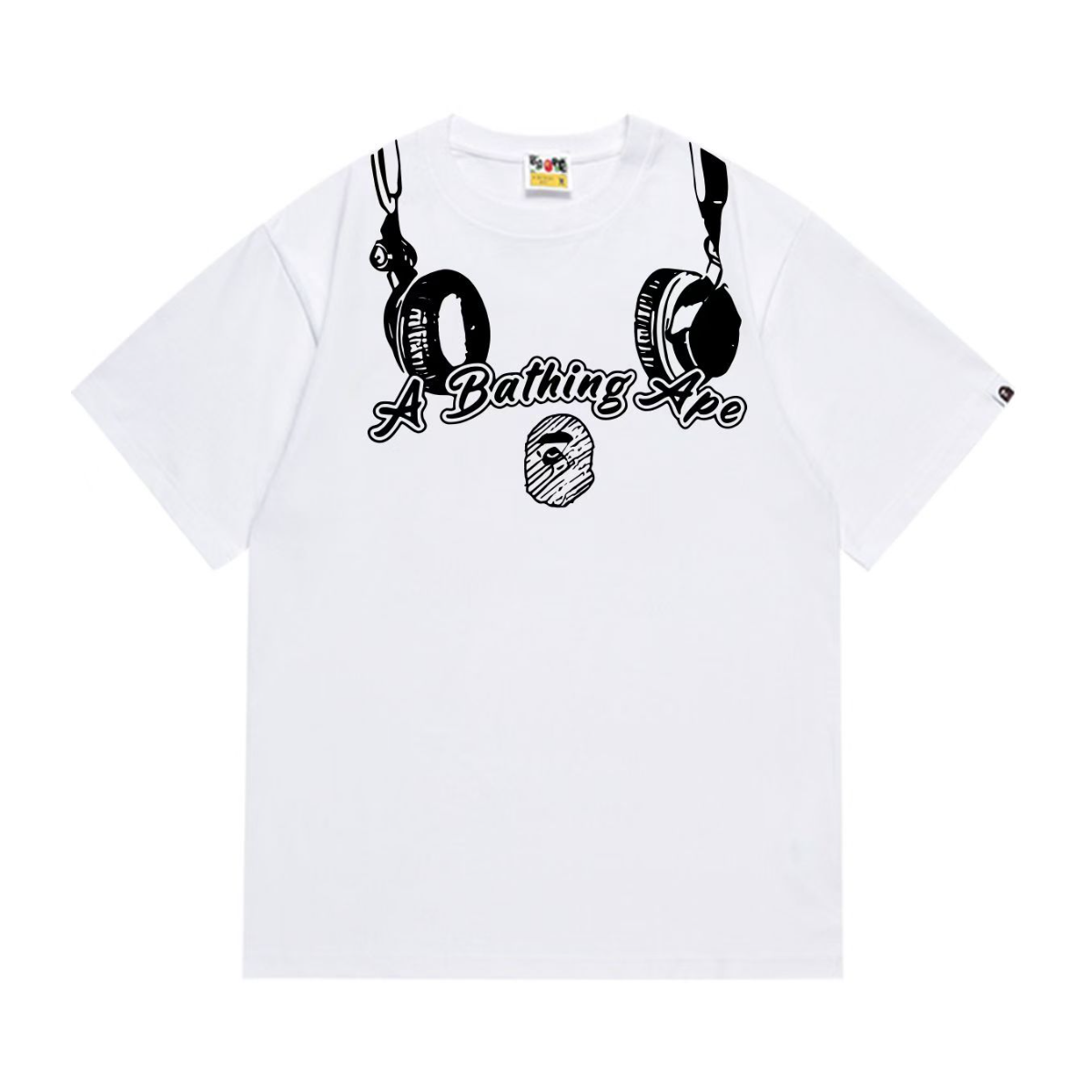 Bathing Shark and ape head print T-Shirt NextBlock