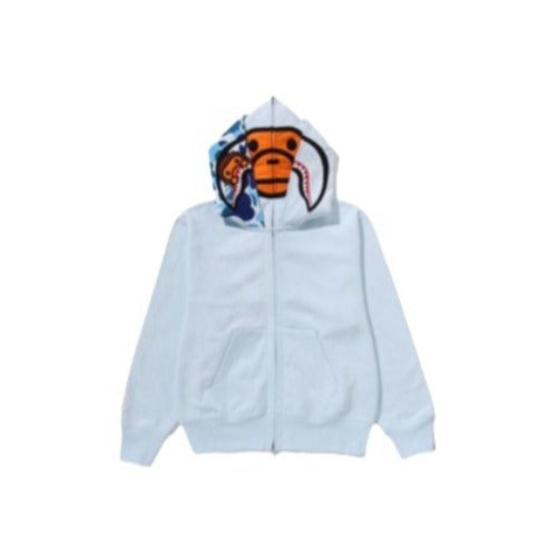Bathing Shark and ape head print hoode BAPE bapexmilo co-branded double hat NextBlock
