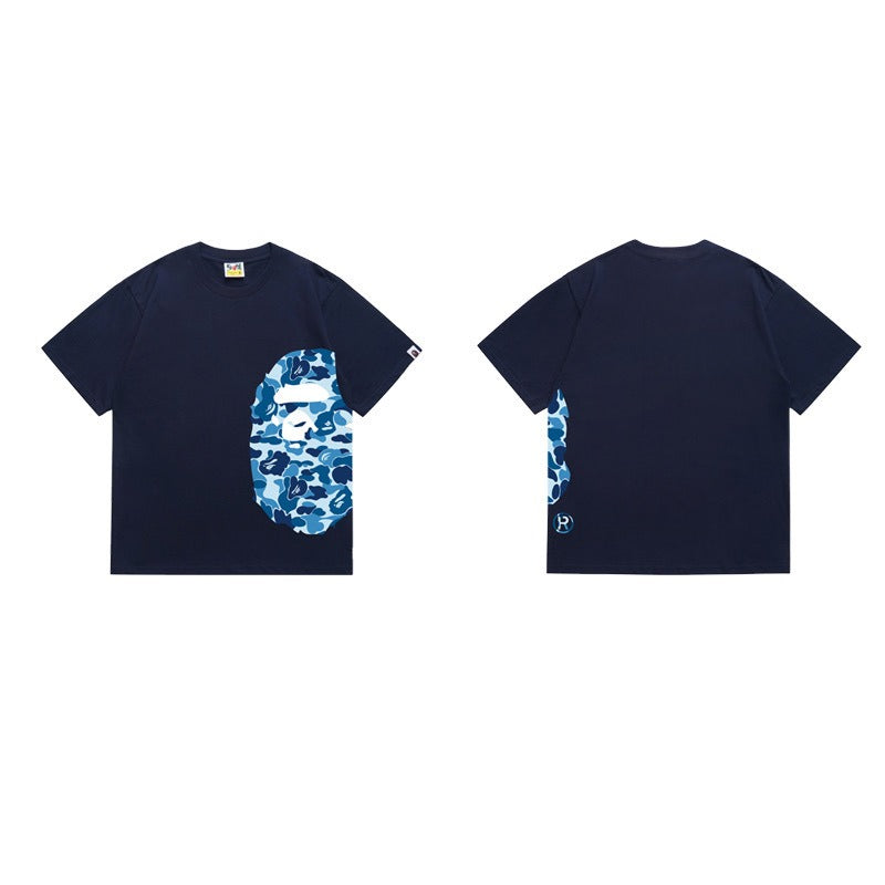 Bathing Shark and ape head print T Shirts NextBlock
