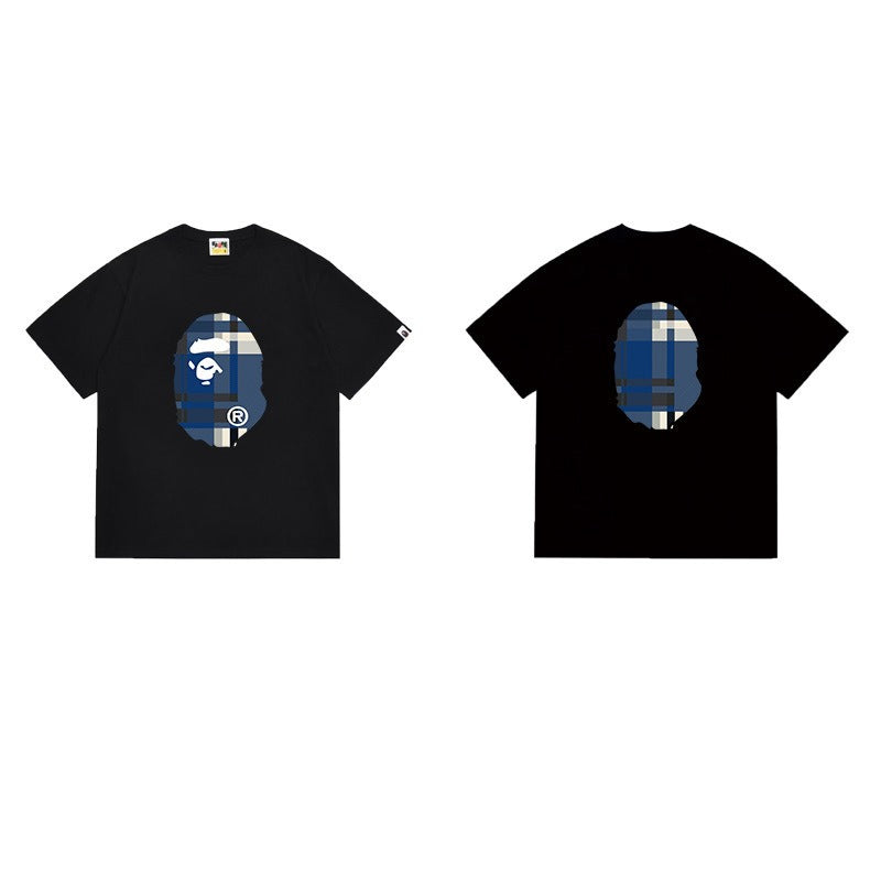 Bathing Shark and ape head print T Shirts NextBlock