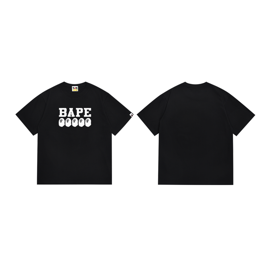 Bathing Shark and ape head print T-Shirt NextBlock