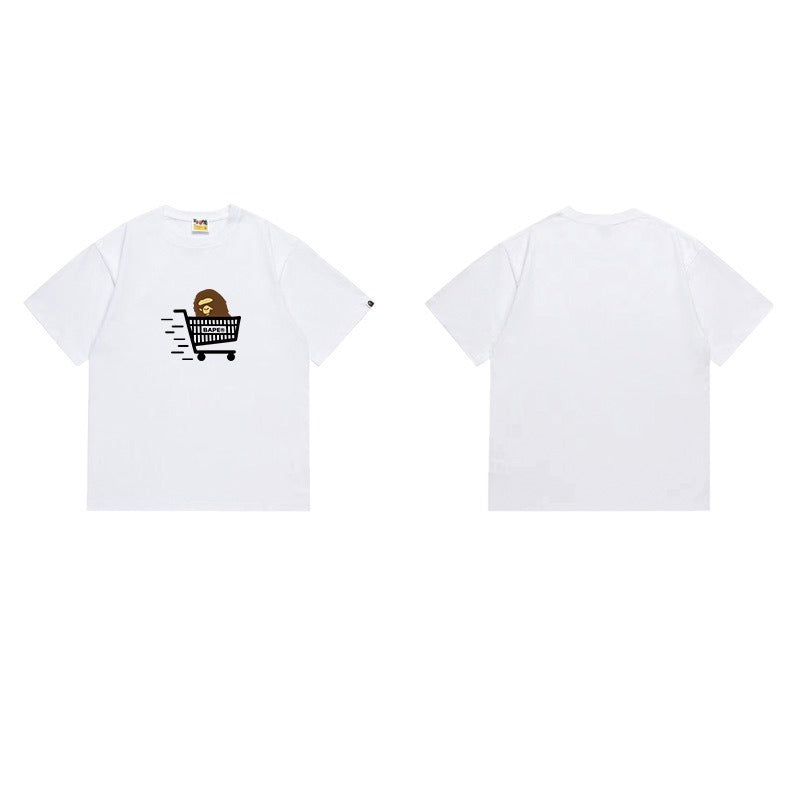 Bathing Shark and ape head print T Shirts NextBlock