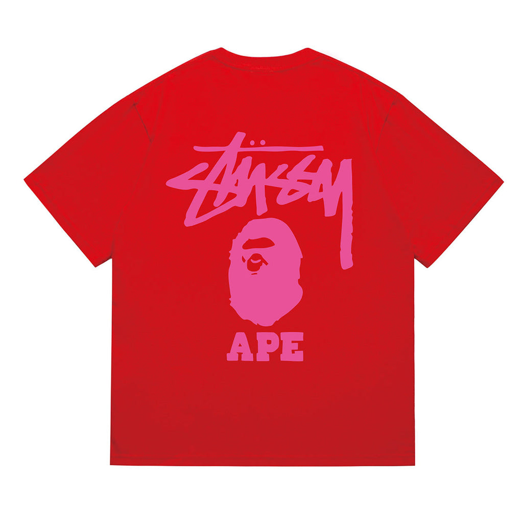 Bathing Shark and ape head print T-Shirt NextBlock