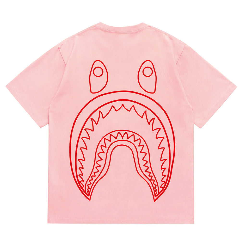 Bathing Shark and ape head print T-Shirt NextBlock