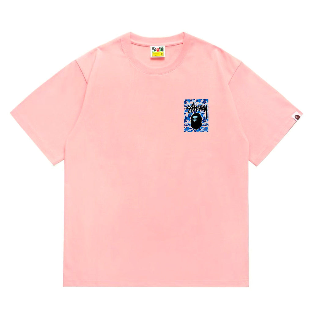 Bathing Shark and ape head print T-Shirt NextBlock
