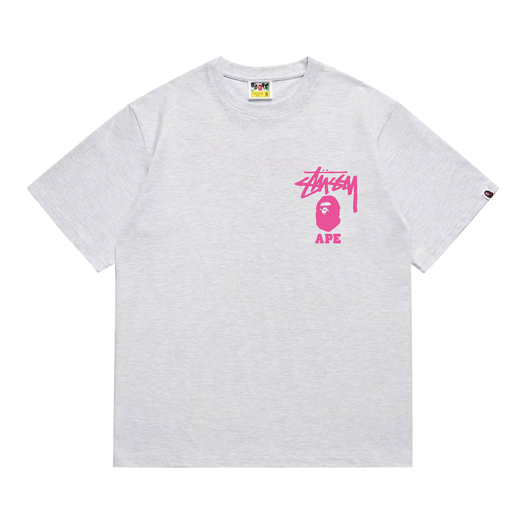 Bathing Shark and ape head print T-Shirt NextBlock