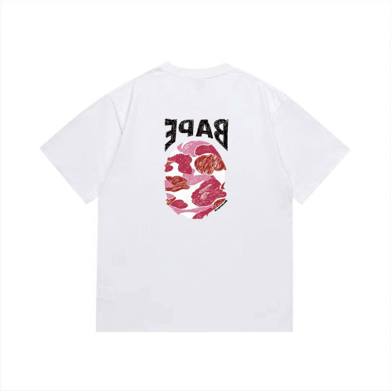 Bathing Shark and ape head print T Shirts NextBlock