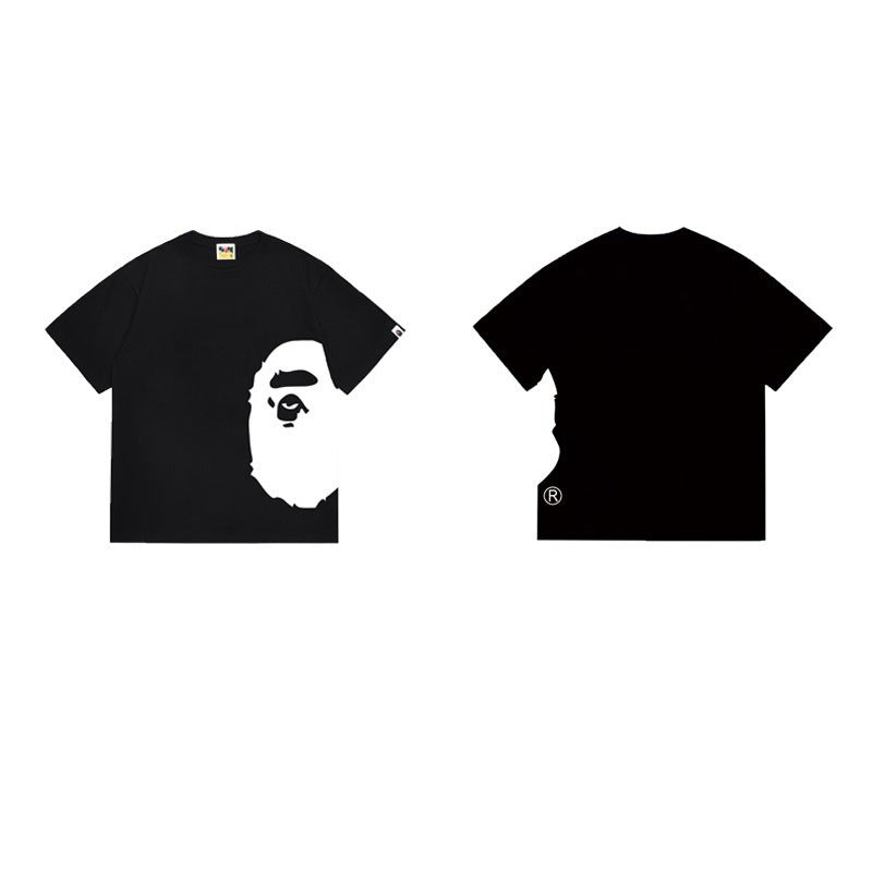 Bathing Shark and ape head print T Shirts NextBlock