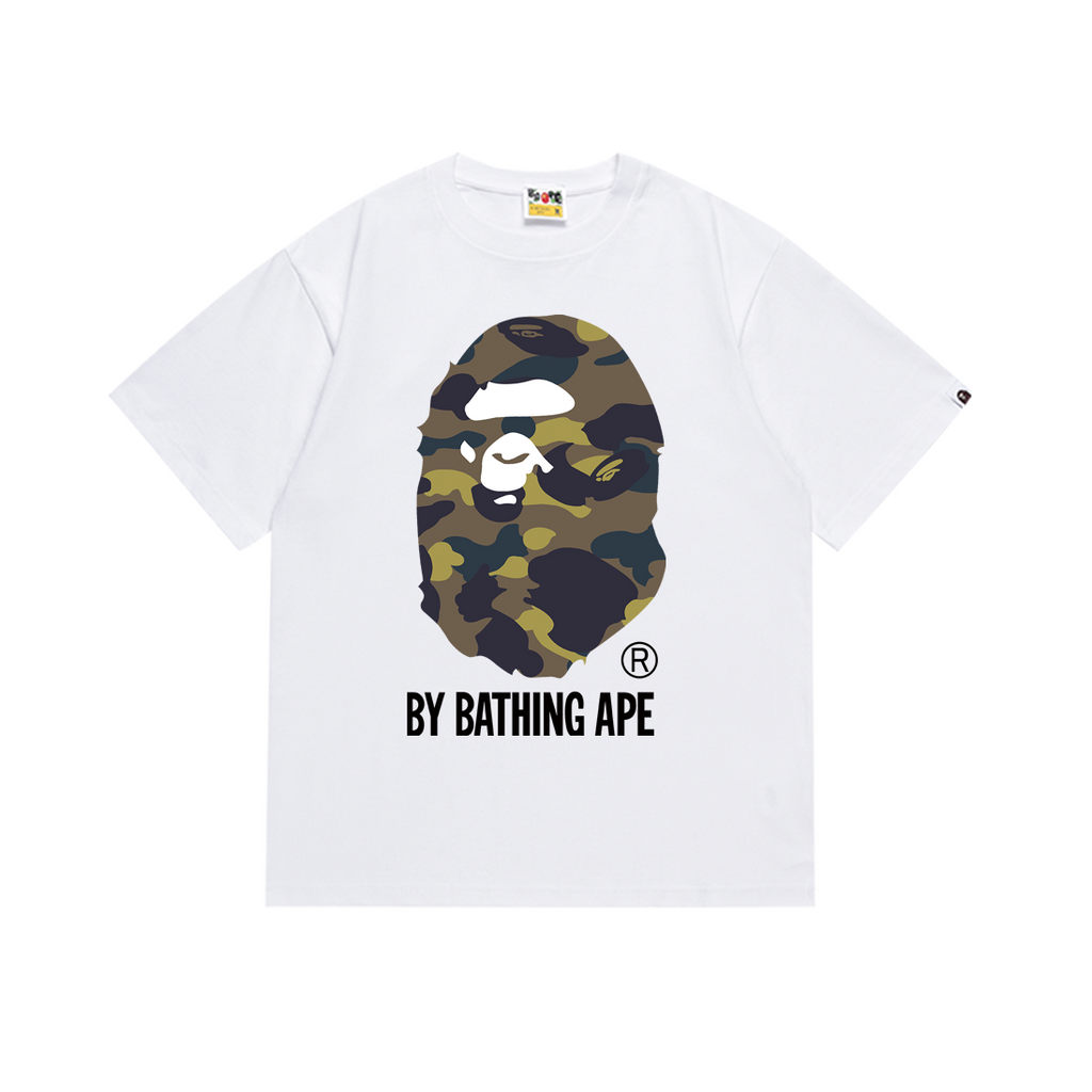 Bathing Shark and ape head print T-Shirt NextBlock