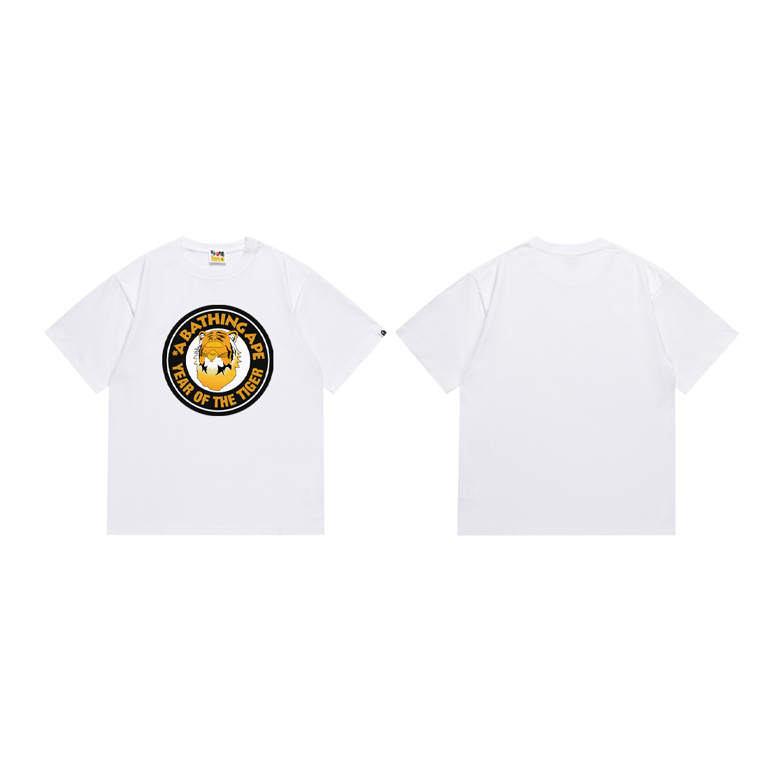 Bathing Shark and ape head print T-Shirt NextBlock