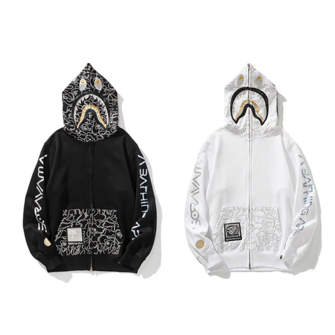 Bathing Shark and ape head print hoode BAPE empty mountain base shark bgm 3d digital NextBlock