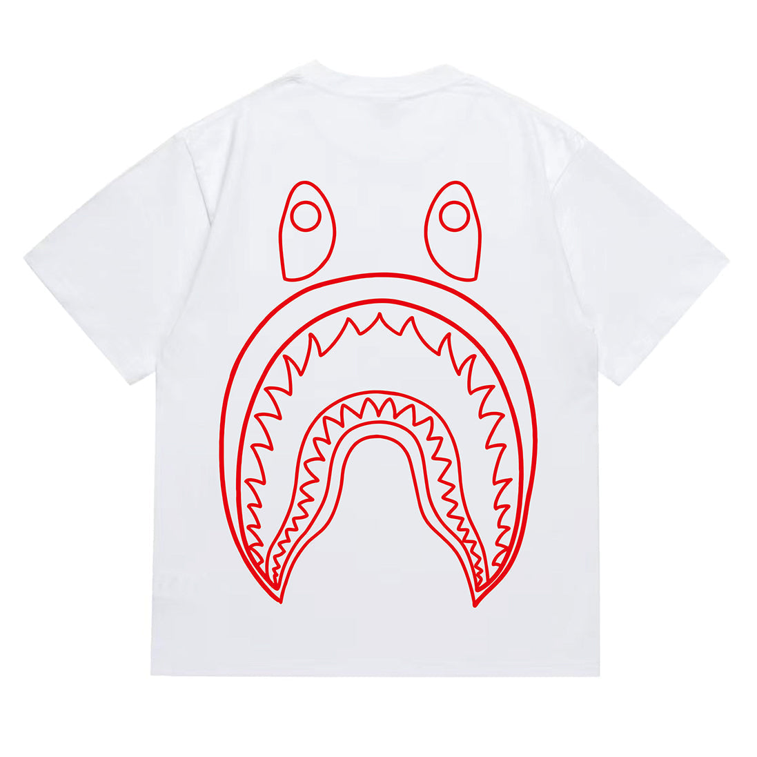 Bathing Shark and ape head print T-Shirt NextBlock