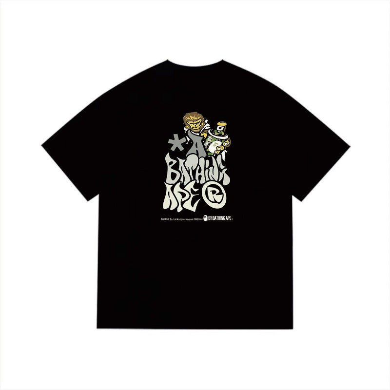 Bathing Shark and ape head print T Shirts NextBlock