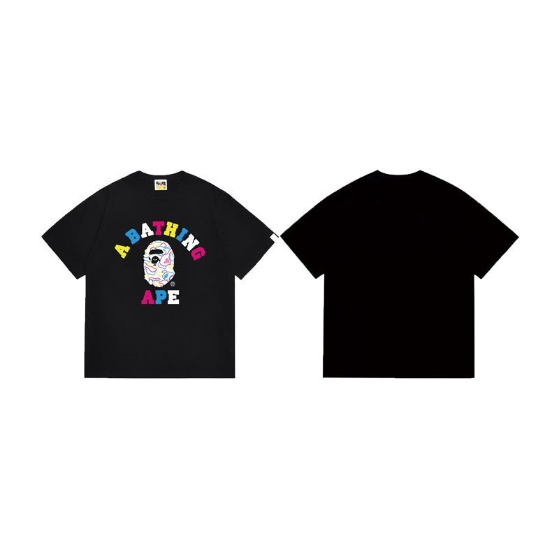 Bathing Shark and ape head print T Shirts NextBlock