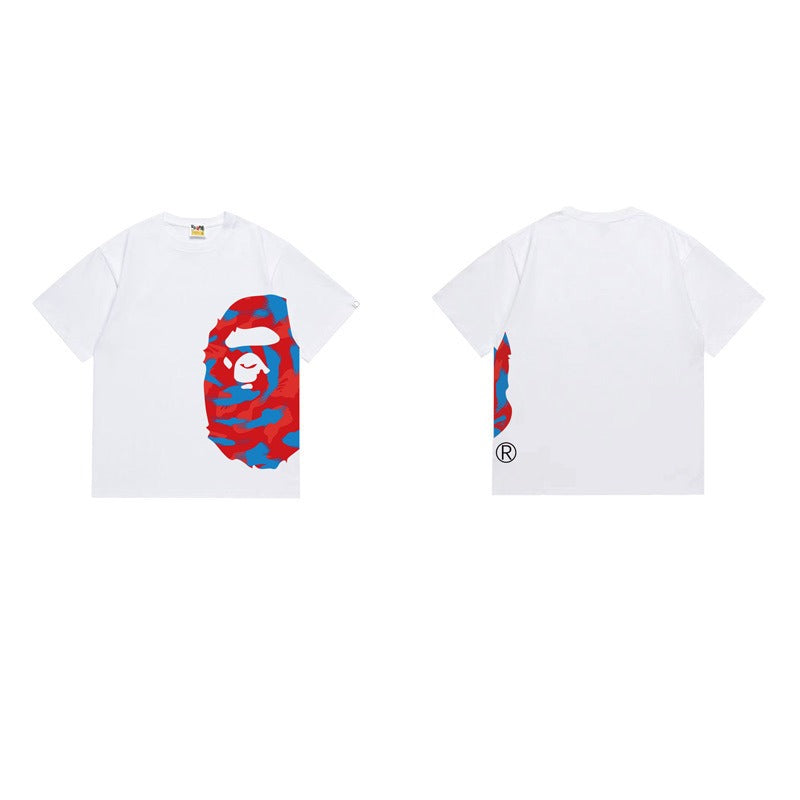Bathing Shark and ape head print T Shirts NextBlock