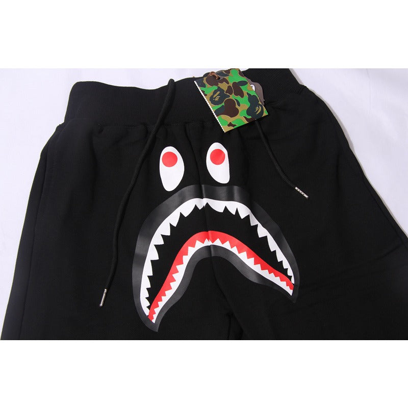 Bathing Shark and ape head print Shorts Solid Color Letter Shark WGM Printed Five-Point Pants Straight Beach Pants NextBlock