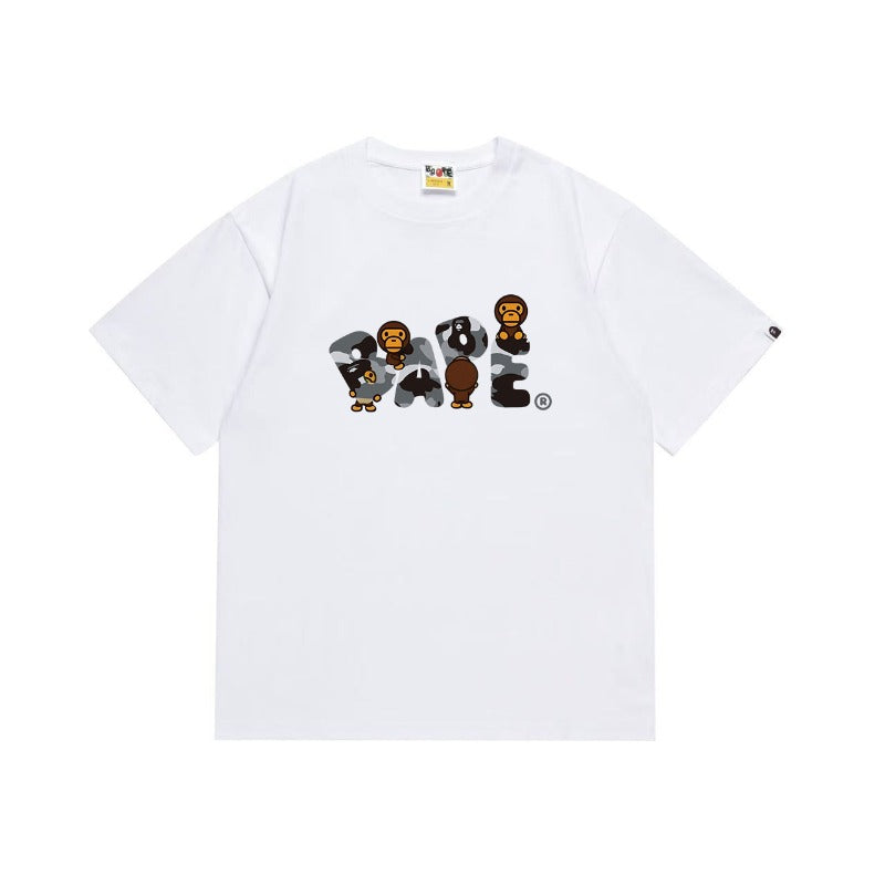 Bathing Shark and ape head print T Shirts NextBlock