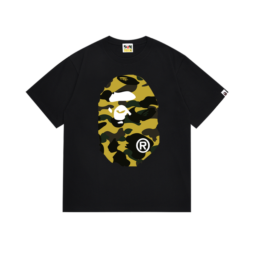 Bathing Shark and ape head print T-Shirt NextBlock