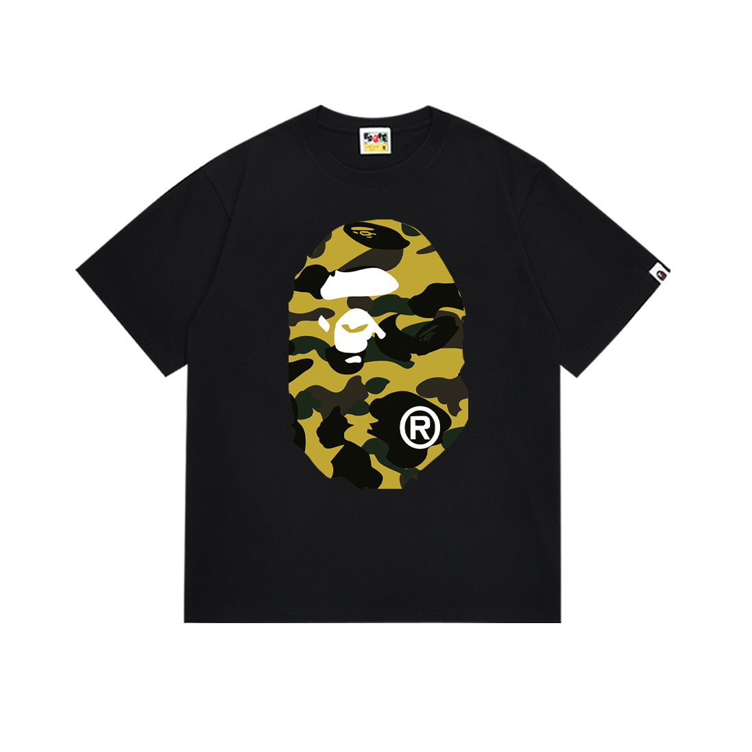 Bathing Shark and ape head print T-Shirt NextBlock