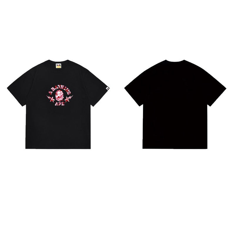 Bathing Shark and ape head print T Shirts NextBlock