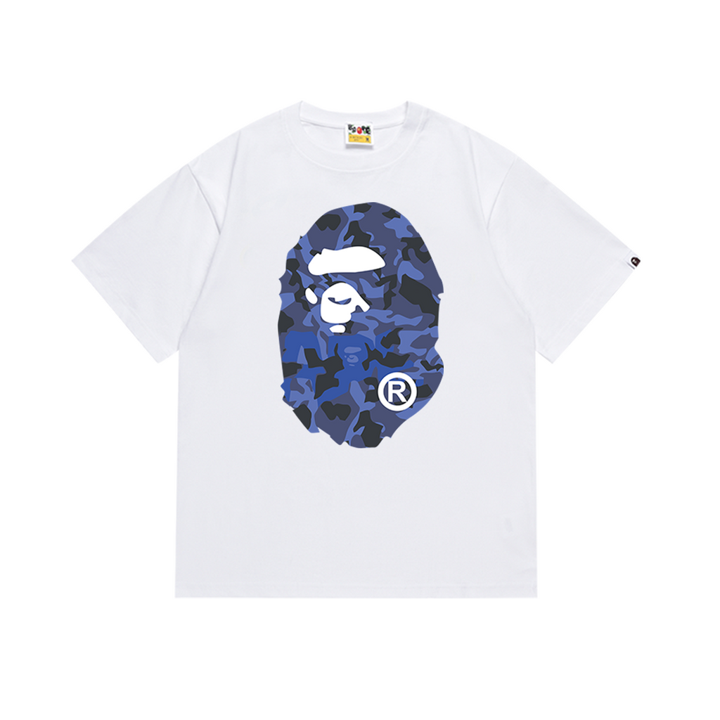 Bathing Shark and ape head print T-Shirt NextBlock