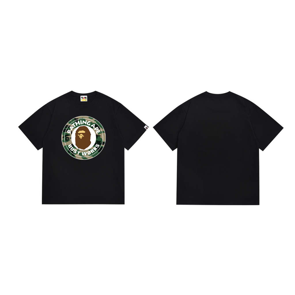 Bathing Shark and ape head print T-Shirt NextBlock