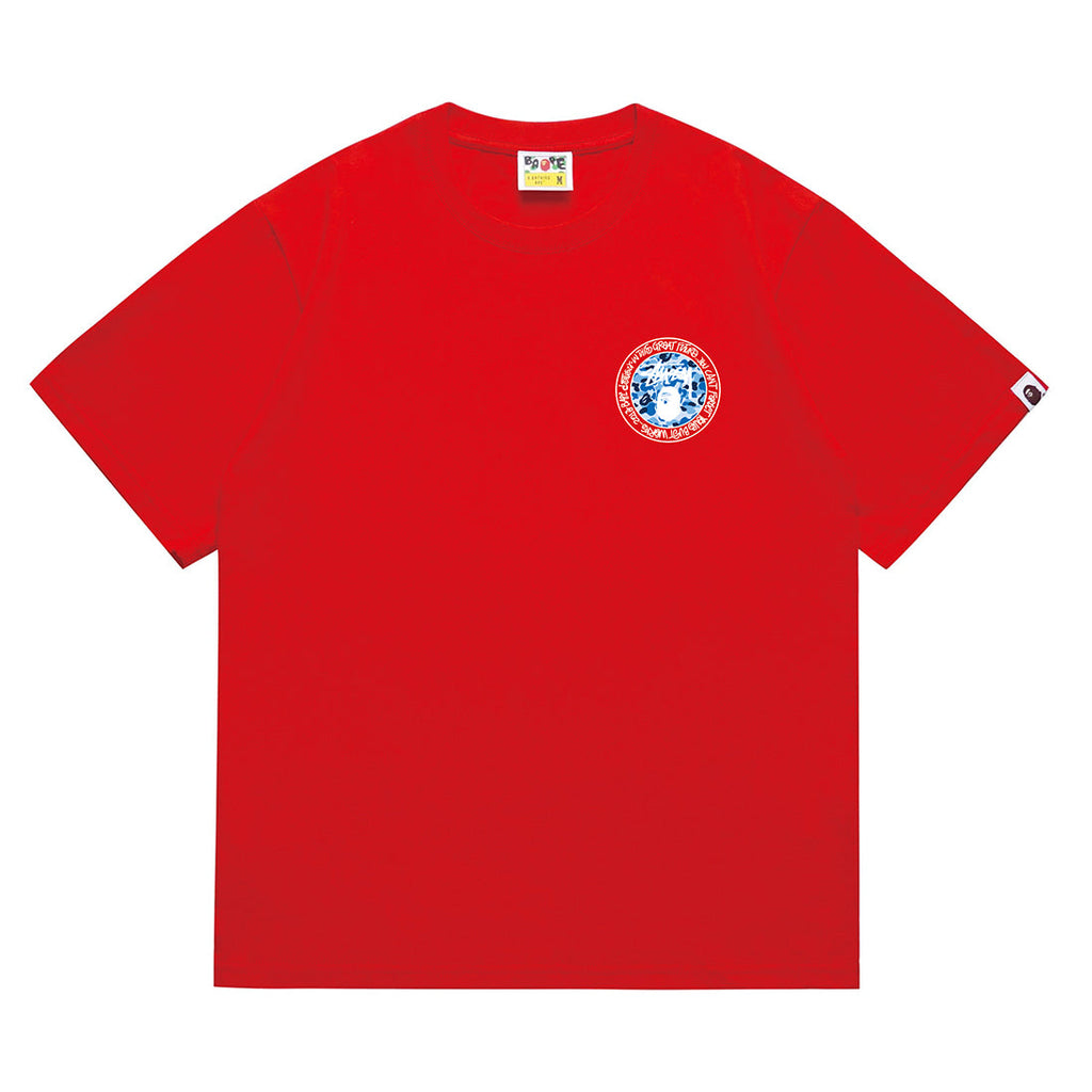 Bathing Shark and ape head print T-Shirt NextBlock