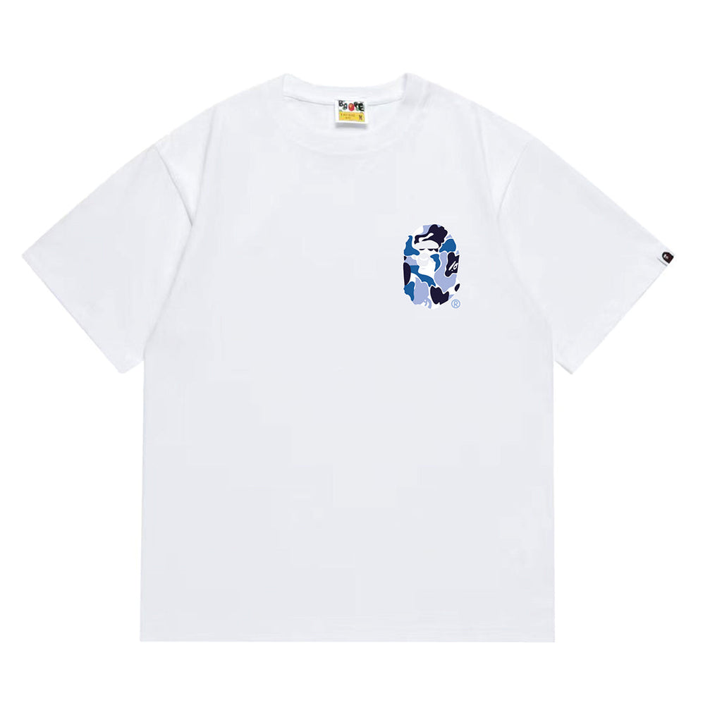 Bathing Shark and ape head print T-Shirt NextBlock