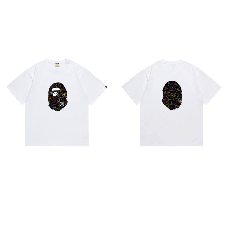 Bathing Shark and ape head print T Shirts NextBlock