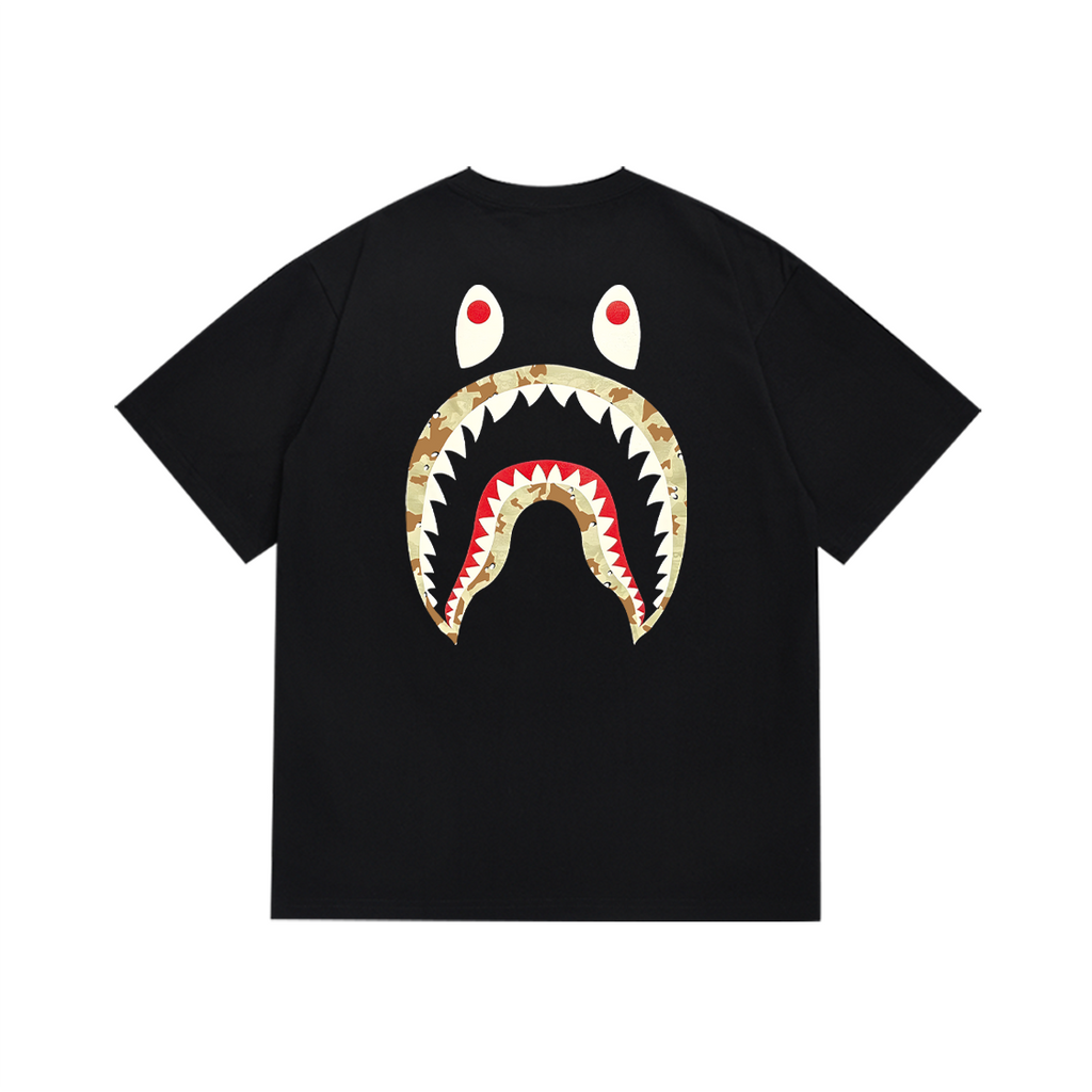 Bathing Shark and ape head print T-Shirt NextBlock