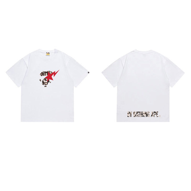 Bathing Shark and ape head print T Shirts NextBlock