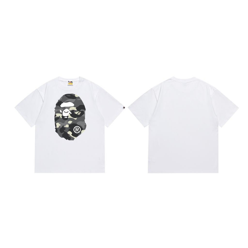 Bathing Shark and ape head print T-Shirt NextBlock