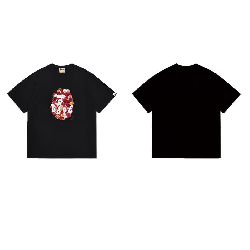 Bathing Shark and ape head print T Shirts NextBlock