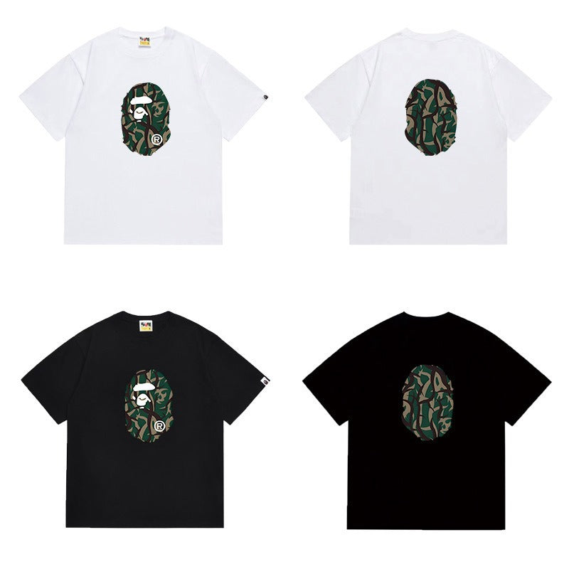 Bathing Shark and ape head print T Shirts NextBlock