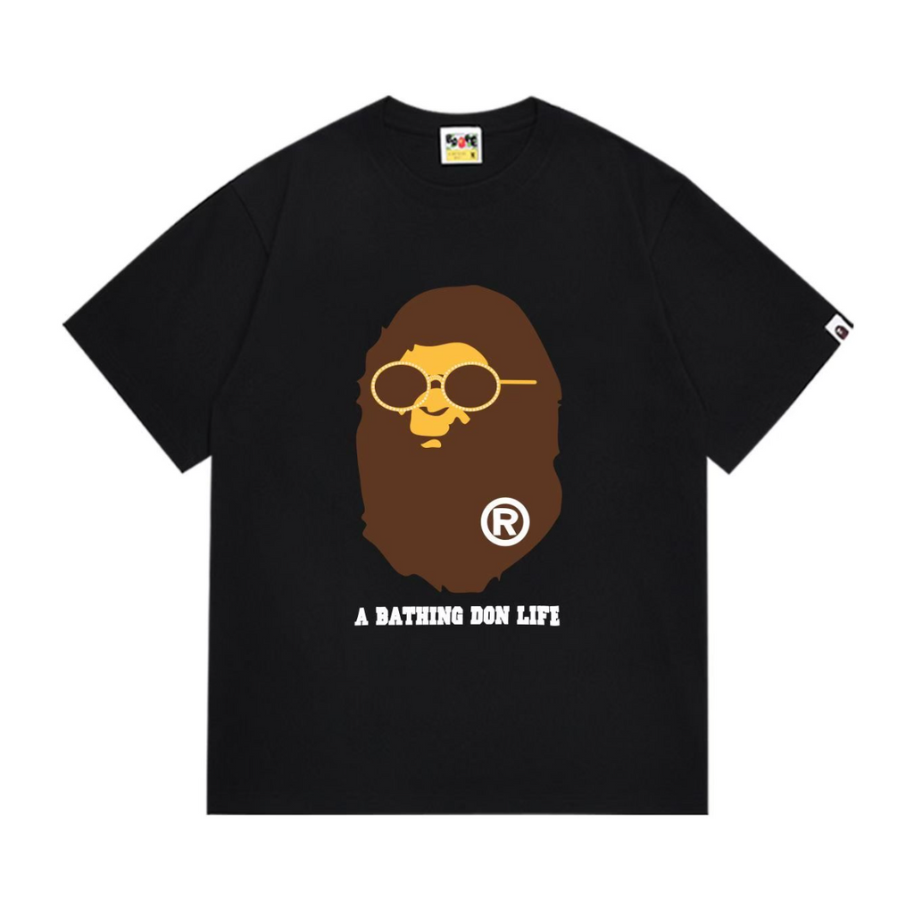 Bathing Shark and ape head print T-Shirt NextBlock