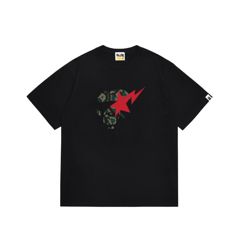 Bathing Shark and ape head print T Shirts NextBlock