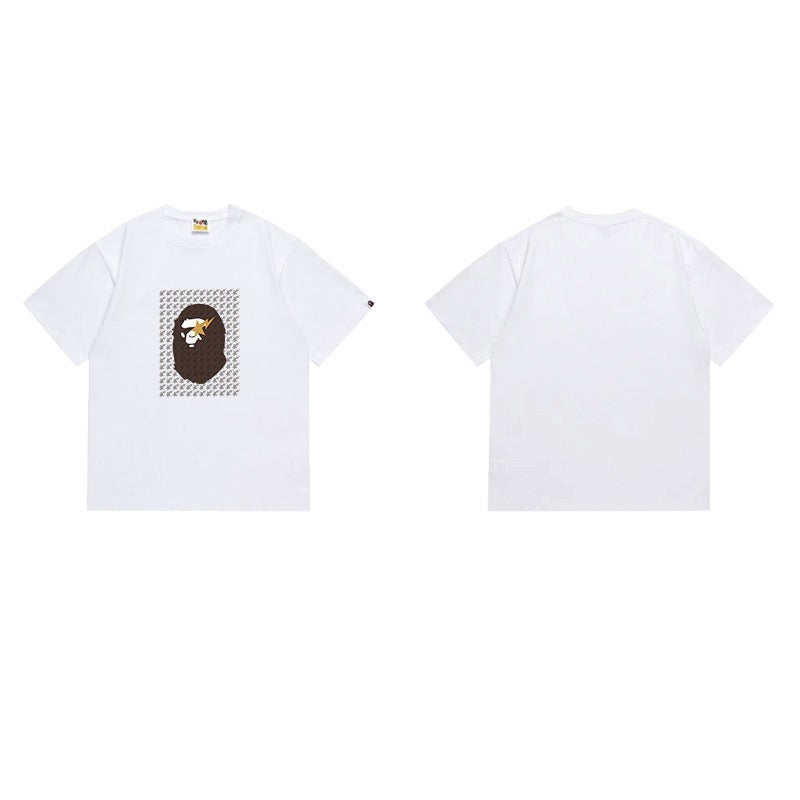 Bathing Shark and ape head print T Shirts NextBlock