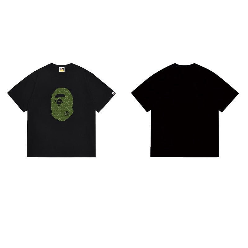Bathing Shark and ape head print T Shirts NextBlock