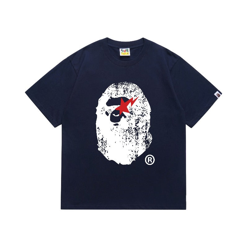 Bathing Shark and ape head print T Shirts NextBlock