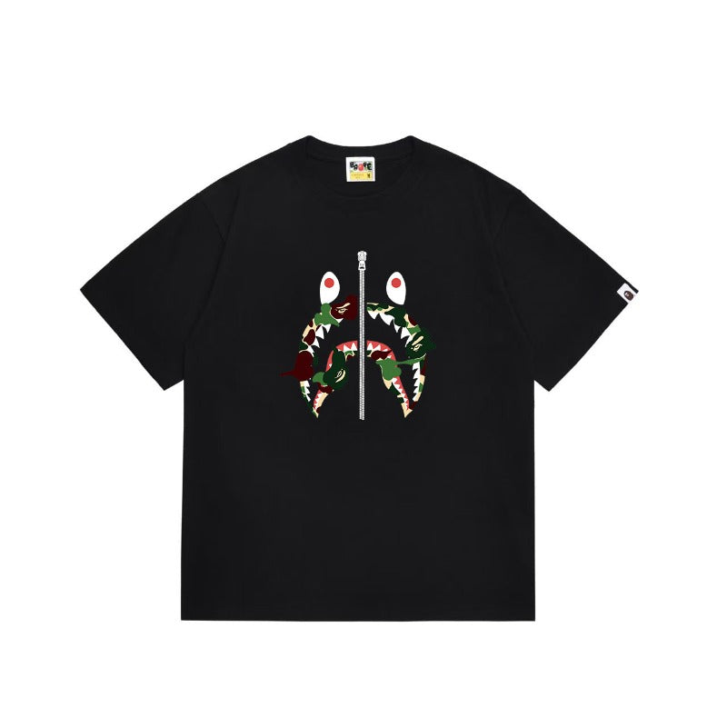 Bathing Shark and ape head print T Shirts NextBlock