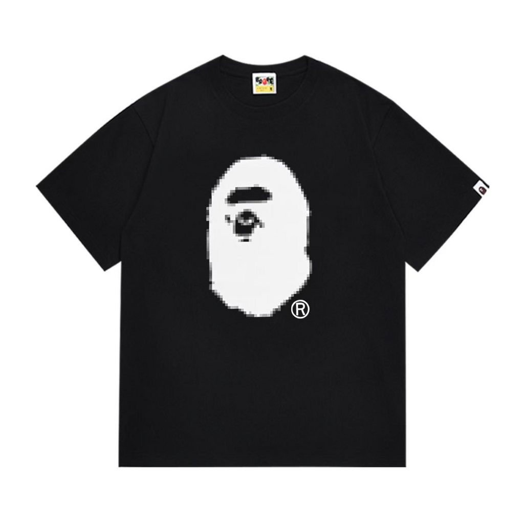 Bathing Shark and ape head print T-Shirt NextBlock
