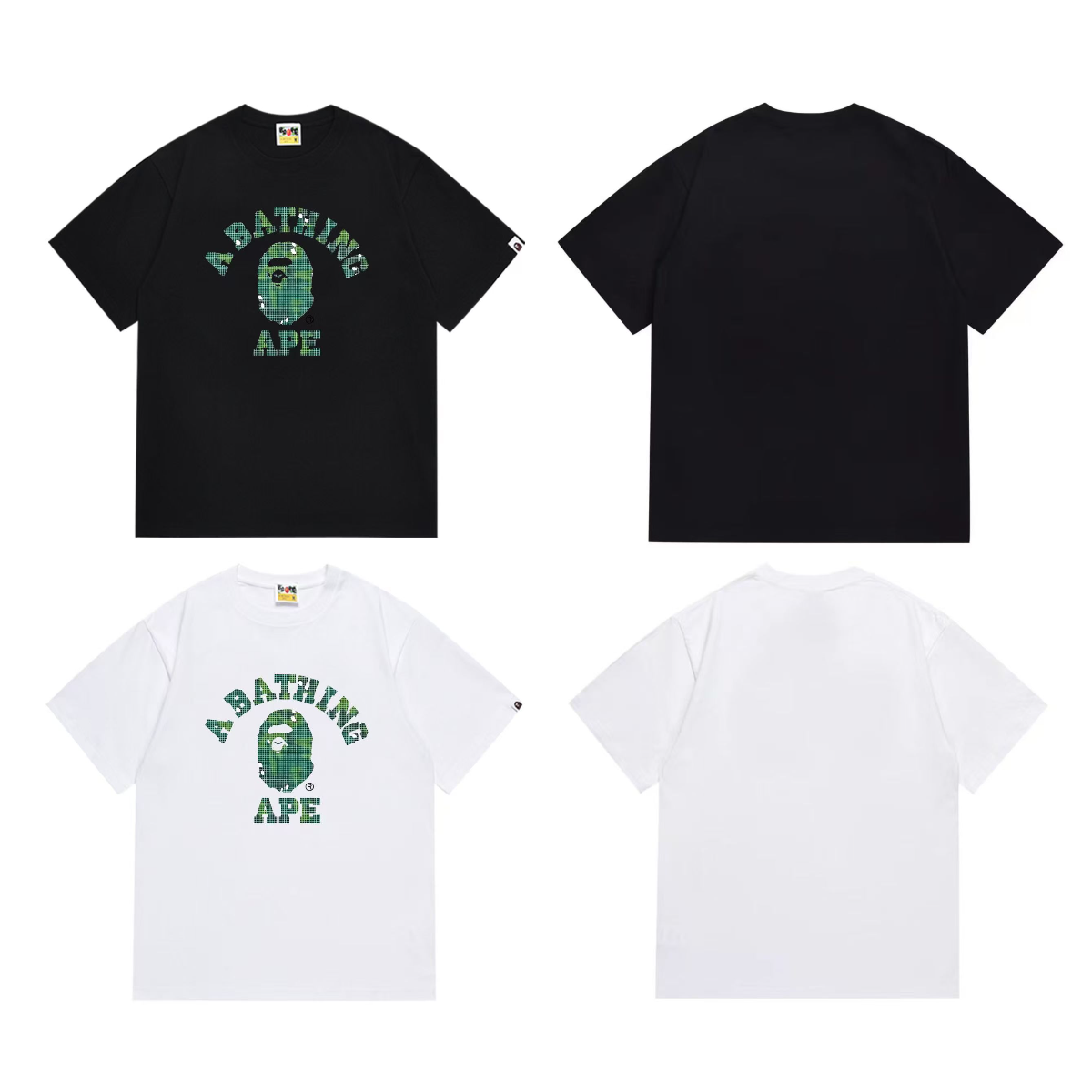 Bathing Shark and ape head print T-Shirt NextBlock